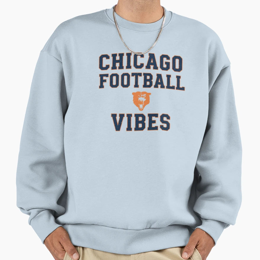 Chicago Football Vibes Sweatshirt - Trendy Graphic Unisex - T-Shirt, Sweatshirt, Hoodie
