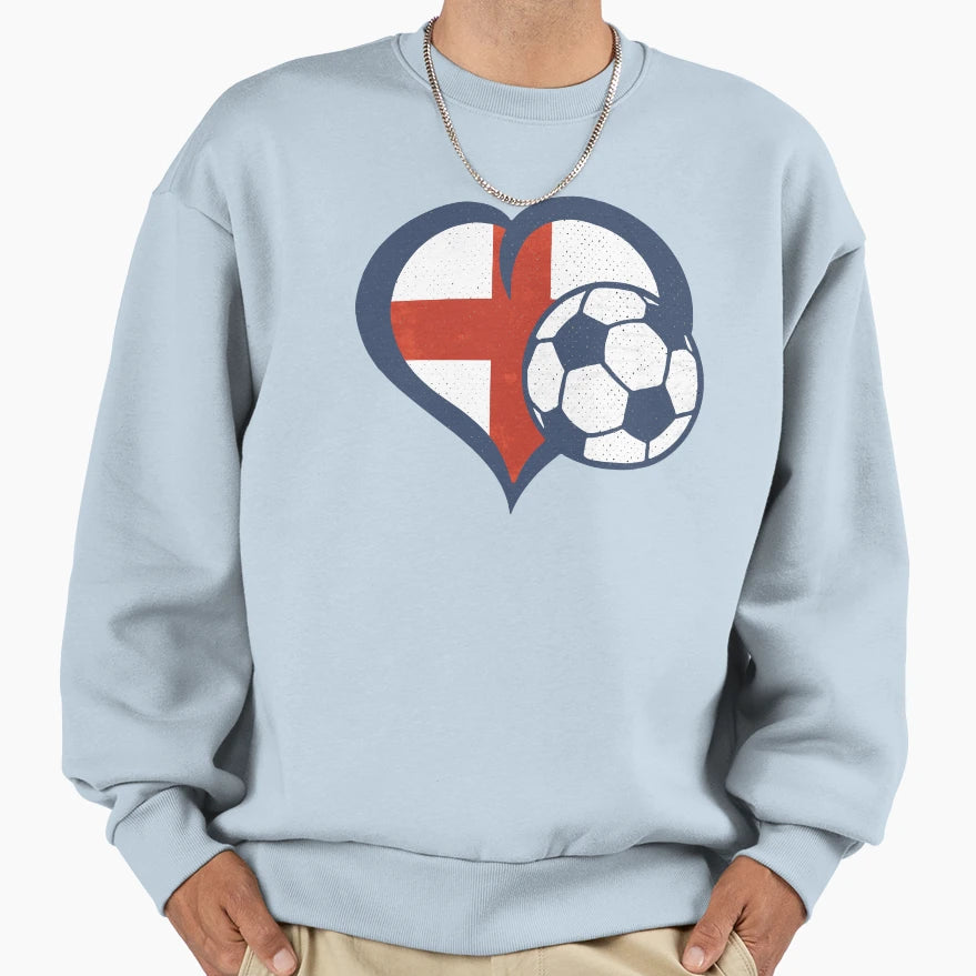 England Football Heart 01 England Sweatshirt - Minimalist Print for Adults - T-Shirt, Sweatshirt, Hoodie