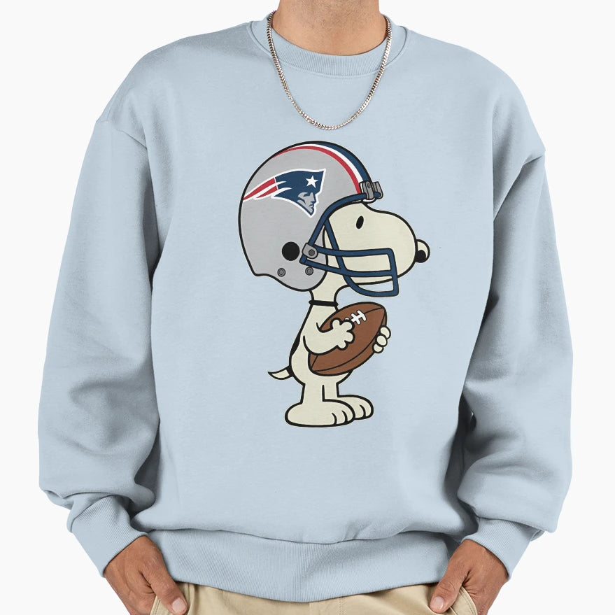 Snoopy New England Patriots Game Sweatshirt - Fun Novelty Design Men Women - T-Shirt, Sweatshirt, Hoodie