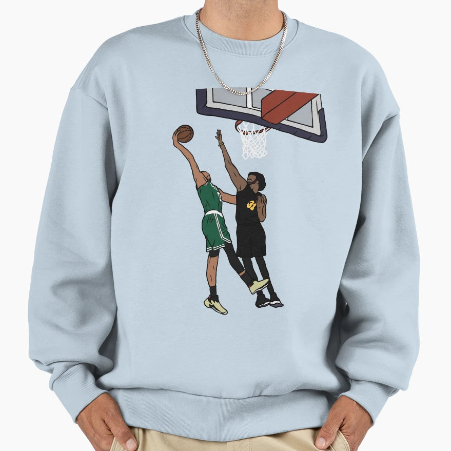 Jayson Tatum Dunks Jarrett Allen Sweatshirt - Minimalist Print Unisex - T-Shirt, Sweatshirt, Hoodie