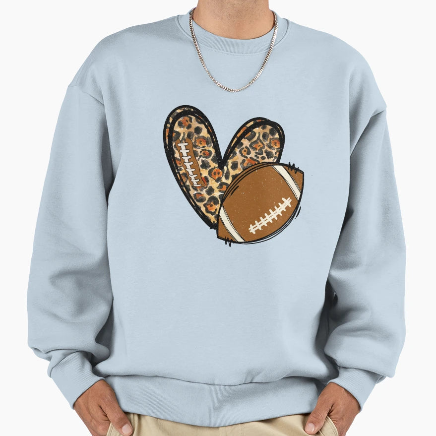 Football Heart Sweatshirt - Trendy Graphic Men Women - T-Shirt, Sweatshirt, Hoodie