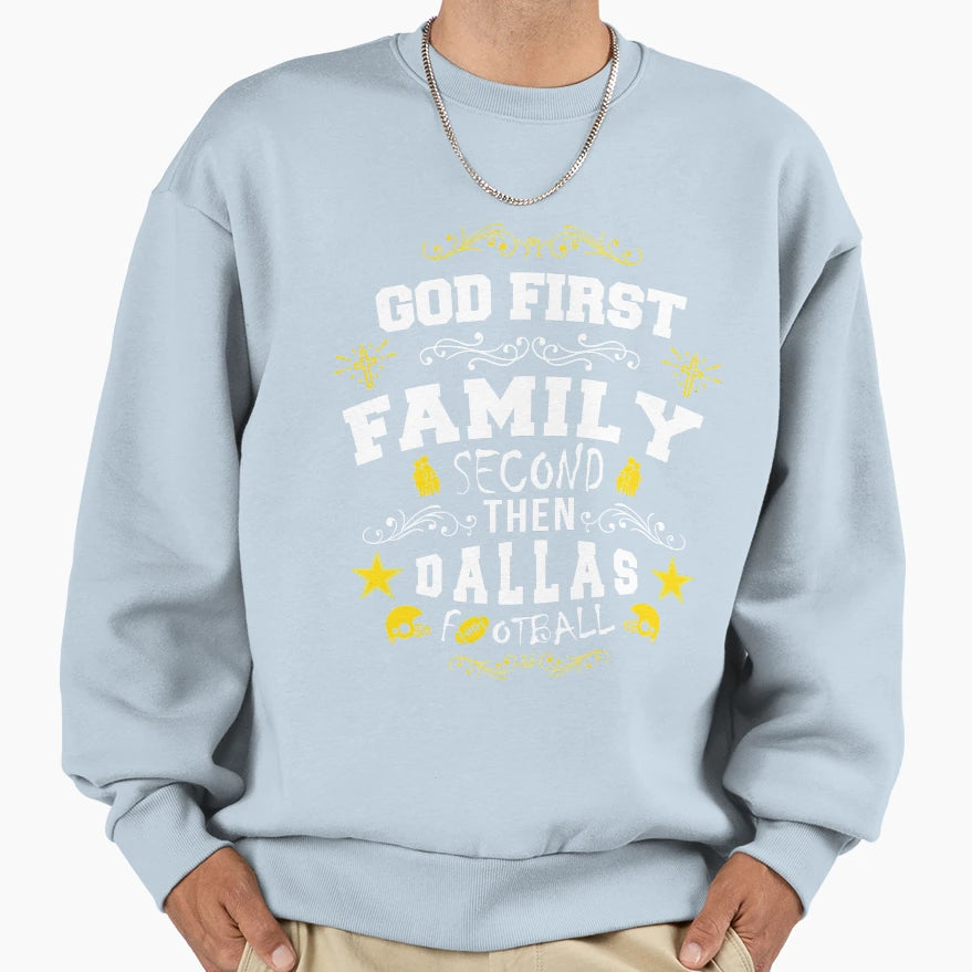 American Game God First Family Sweatshirt - Fun Novelty Design Men Women - T-Shirt, Sweatshirt, Hoodie