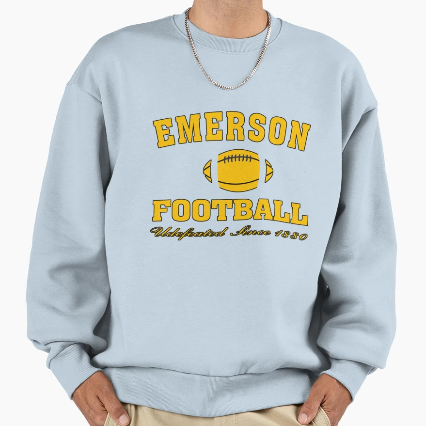 Emerson Football Undefeated College Sweatshirt - Graphic Print Unisex - T-Shirt, Sweatshirt, Hoodie