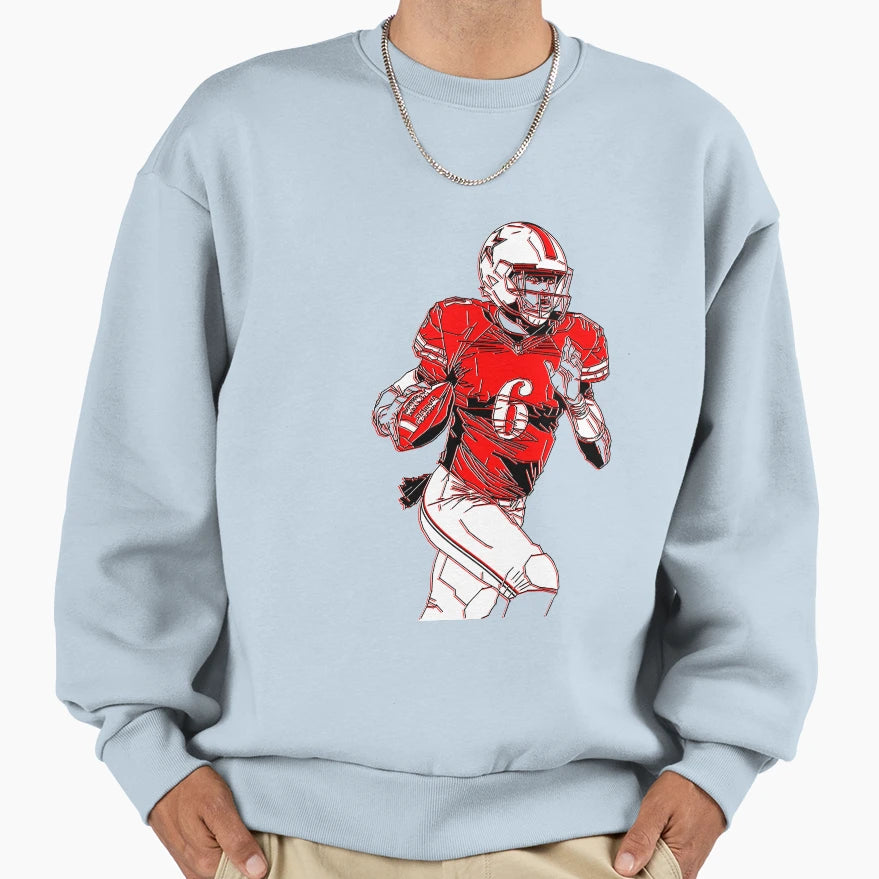 American Football Action Dynamic Sweatshirt - Unique Graphic Men Women - T-Shirt, Sweatshirt, Hoodie