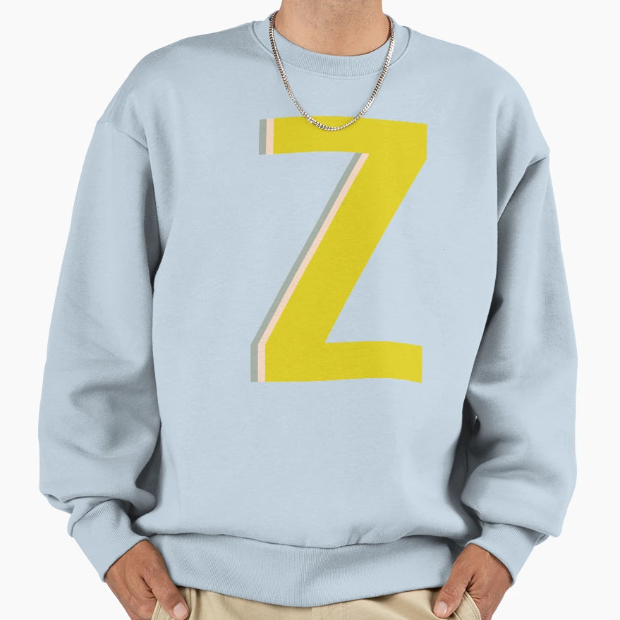 Letter Z Initial Monogram Pattern Sweatshirt - Graphic Print Men Women - T-Shirt, Sweatshirt, Hoodie