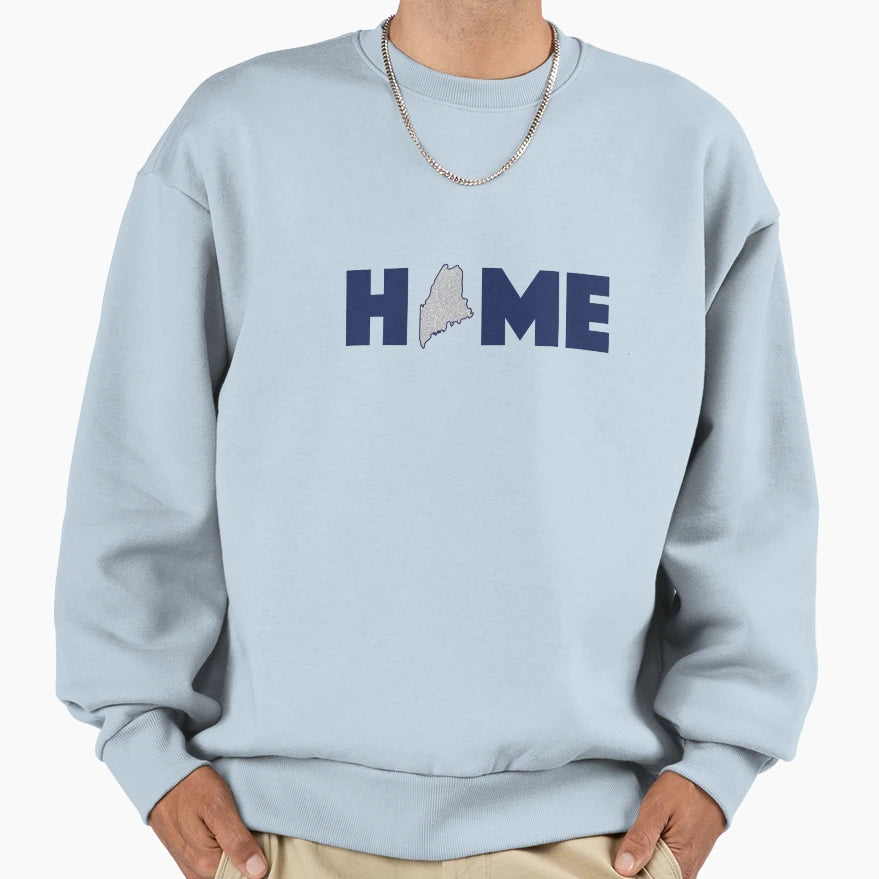 Home Maine Navy Sweatshirt - Casual Everyday Wear for Adults - T-Shirt, Sweatshirt, Hoodie