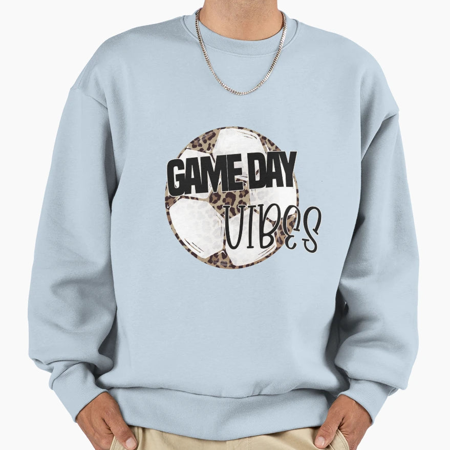 Leopard Soccer Game Day Vibes Sweatshirt - Custom Art Print for Adults - T-Shirt, Sweatshirt, Hoodie