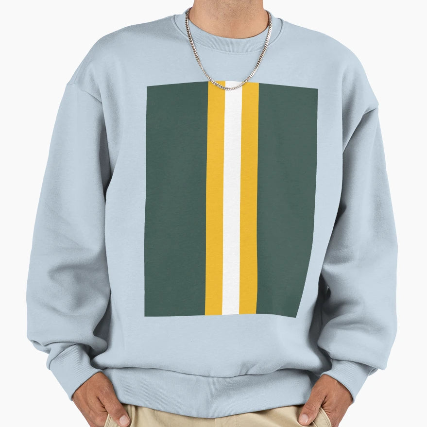 American Football Stripes Green Sweatshirt - Minimalist Print Men Women - T-Shirt, Sweatshirt, Hoodie