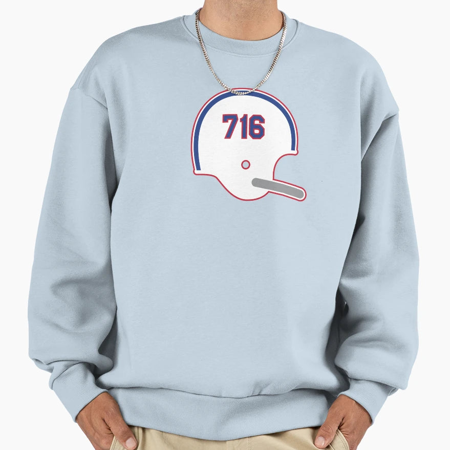Buffalo Bills 716 Helmet Sweatshirt - Minimalist Print Unisex - T-Shirt, Sweatshirt, Hoodie