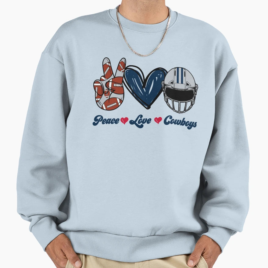 Peace Love Colts Football Team Sweatshirt - Aesthetic Graphic for Adults - T-Shirt, Sweatshirt, Hoodie