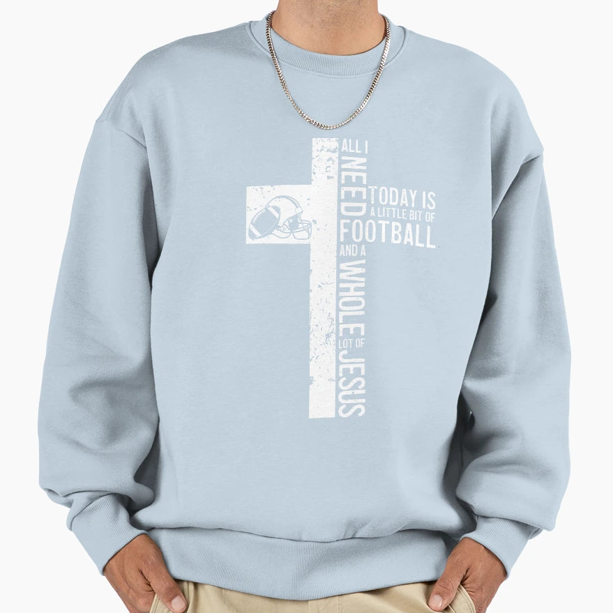 All I Need Is Jesus And Football Sweatshirt - Fun Novelty Design Men Women - T-Shirt, Sweatshirt, Hoodie