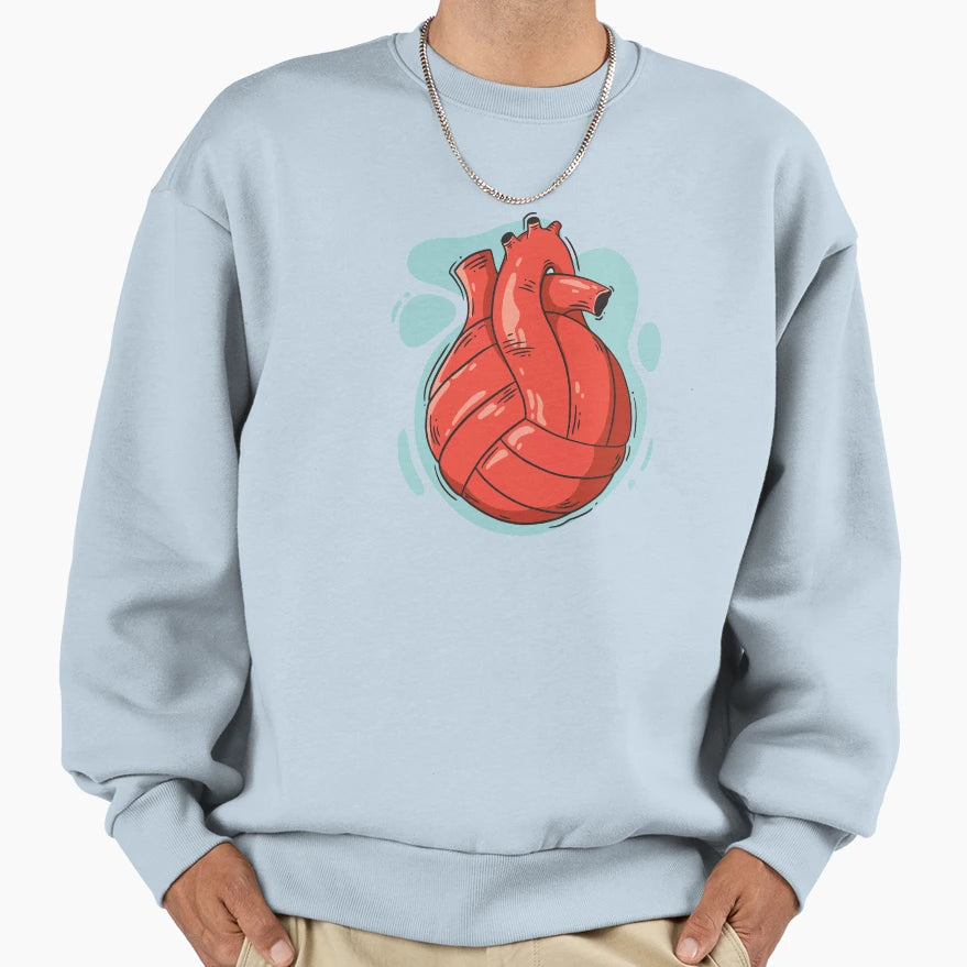 Volleyball Heart Sweatshirt - Streetwear Style for Adults - T-Shirt, Sweatshirt, Hoodie