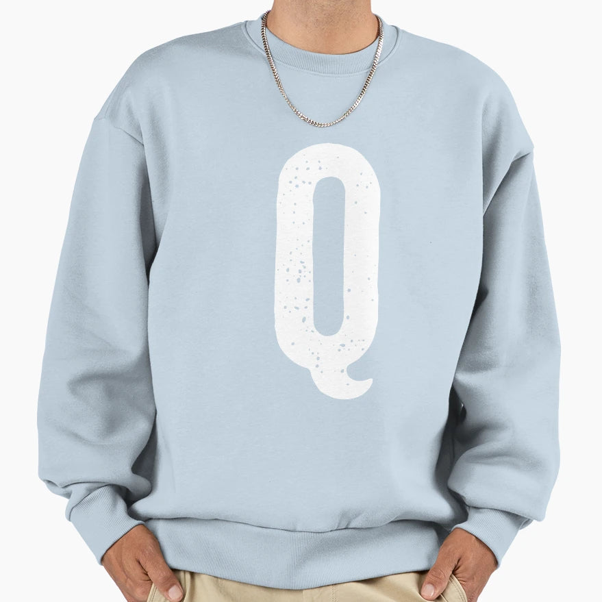 Big Letter Q Sweatshirt - Trendy Graphic Men Women - T-Shirt, Sweatshirt, Hoodie