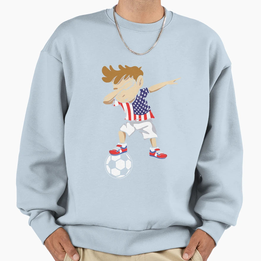 Dabbing Soccer Player Usa Football Sweatshirt - Custom Art Print Unisex - T-Shirt, Sweatshirt, Hoodie