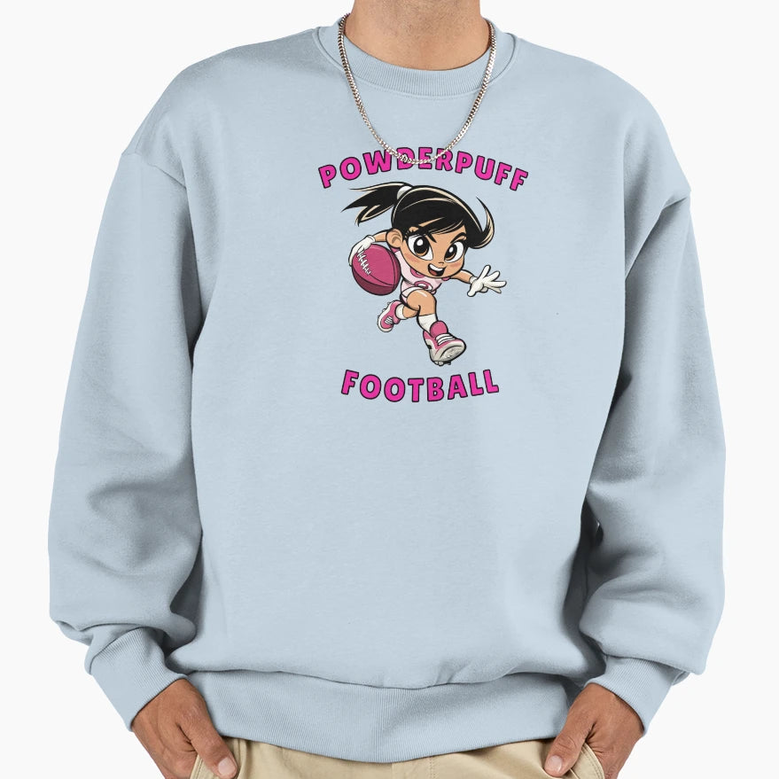 Powderpuff Football Sweatshirt - Minimalist Print Men Women - T-Shirt, Sweatshirt, Hoodie