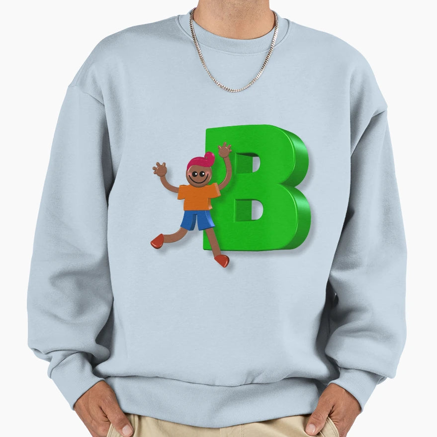 Letter Initial B Child Personalised Sweatshirt - Custom Art Print Unisex - T-Shirt, Sweatshirt, Hoodie
