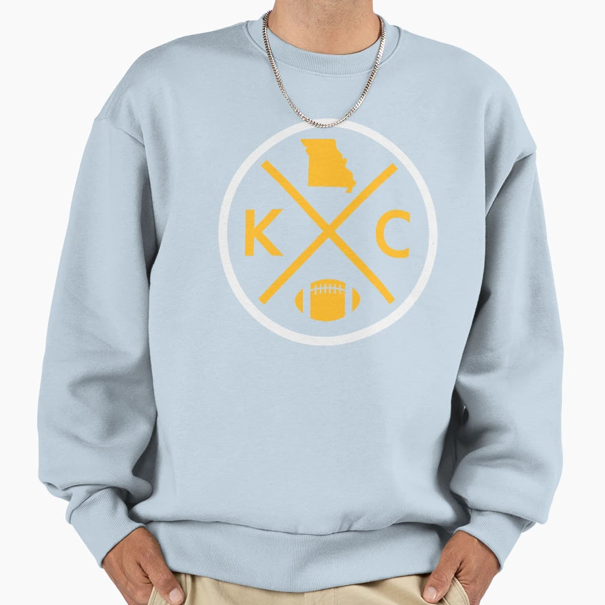 Kansas City Football Emblem Kc Sweatshirt - Streetwear Style for Adults - T-Shirt, Sweatshirt, Hoodie