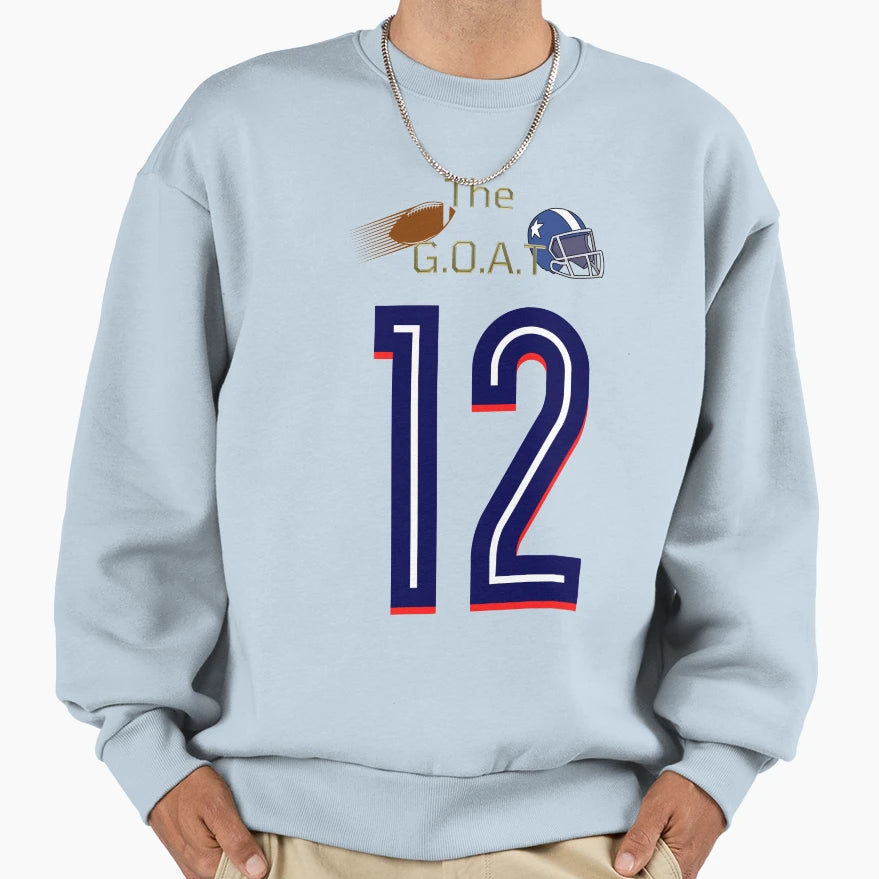 G O T Number 12 Football Sweatshirt - Graphic Print for Adults - T-Shirt, Sweatshirt, Hoodie