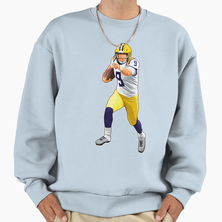 Joeburrow 9 Move Ball Sweatshirt - Fun Novelty Design for Adults - T-Shirt, Sweatshirt, Hoodie