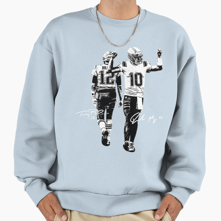 Drake Maye And Tom Signature Sweatshirt - Trendy Graphic for Adults - T-Shirt, Sweatshirt, Hoodie