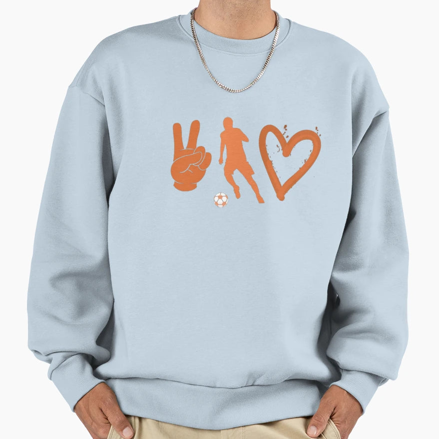 Peace Football And Love Football Sweatshirt - Casual Everyday Wear Unisex - T-Shirt, Sweatshirt, Hoodie
