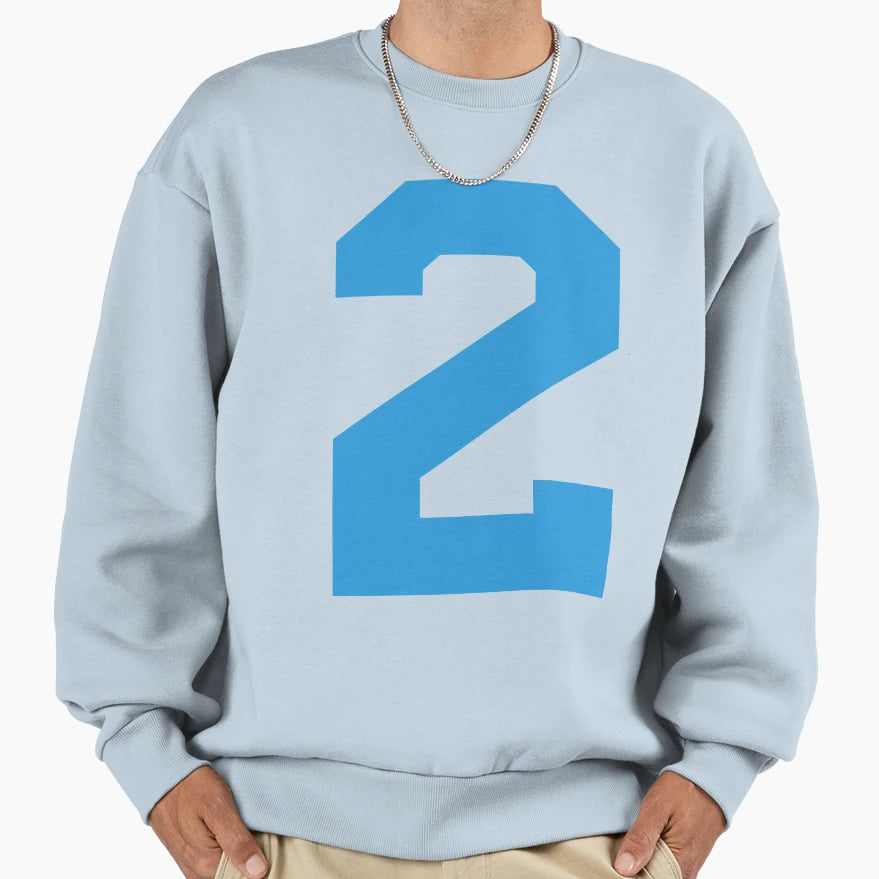 Number 2 Blue Two Sports Number 2 Sweatshirt - Custom Art Print Unisex - T-Shirt, Sweatshirt, Hoodie