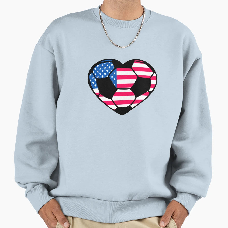 Football Love Usa Fun Soccer Sweatshirt - Custom Art Print Unisex - T-Shirt, Sweatshirt, Hoodie