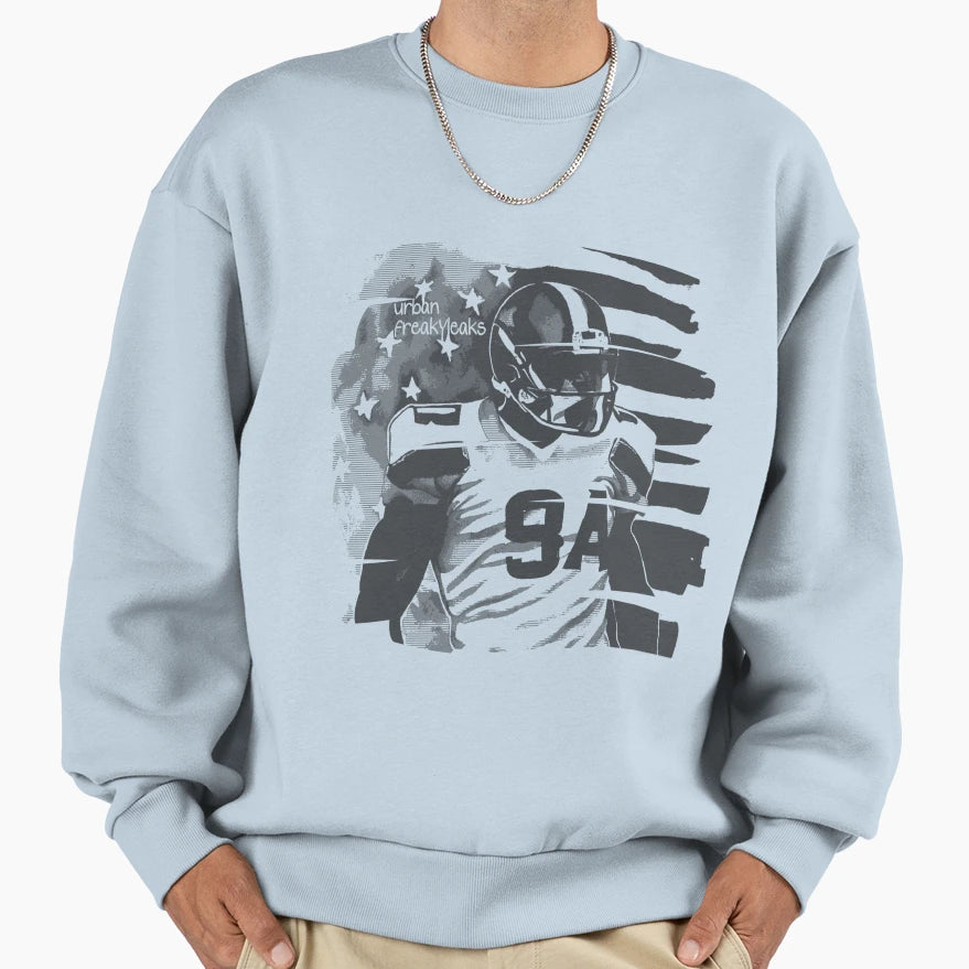 American Football Player Sweatshirt - Fun Novelty Design for Adults - T-Shirt, Sweatshirt, Hoodie