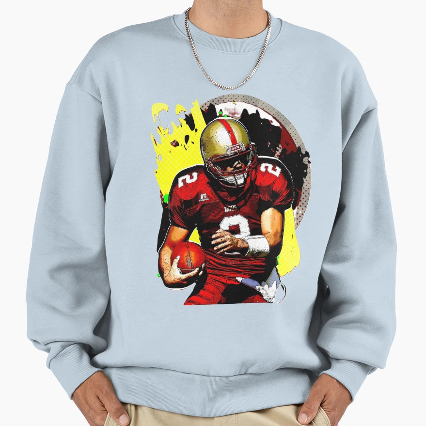 Abstract Modern Football Player Sweatshirt - Custom Art Print for Adults - T-Shirt, Sweatshirt, Hoodie