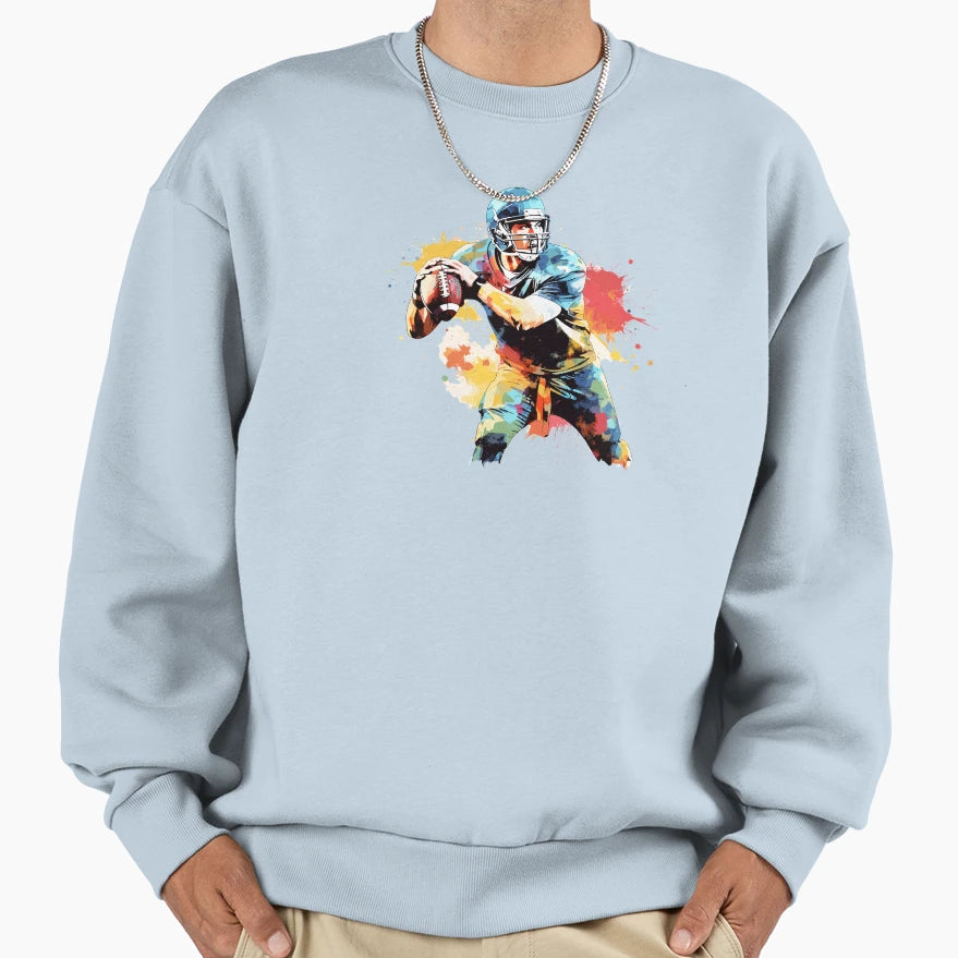 Quarterback Paint Splatter Sweatshirt - Minimalist Print Men Women - T-Shirt, Sweatshirt, Hoodie
