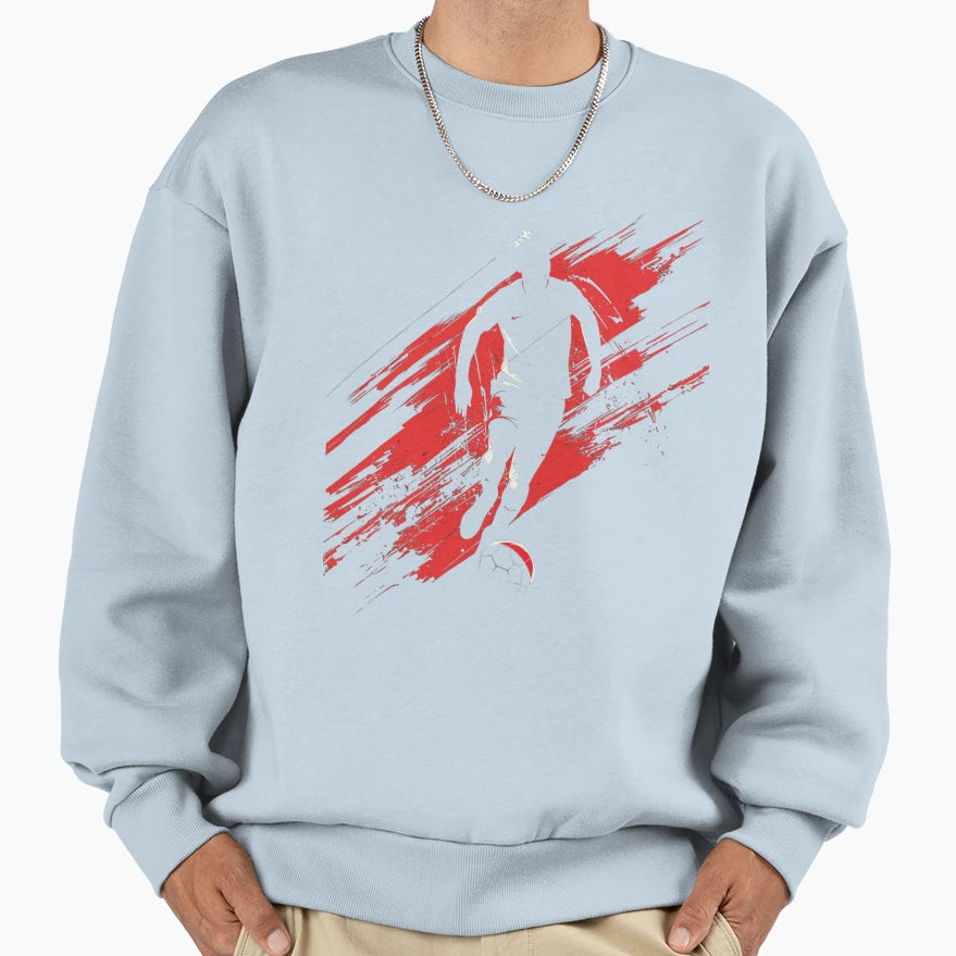 Soccer Player Sweatshirt - Aesthetic Graphic for Adults - T-Shirt, Sweatshirt, Hoodie