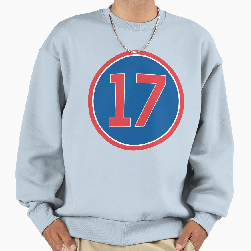 Kris Bryant 17 Jersey Number Sweatshirt - Novelty Apparel for Adults - T-Shirt, Sweatshirt, Hoodie