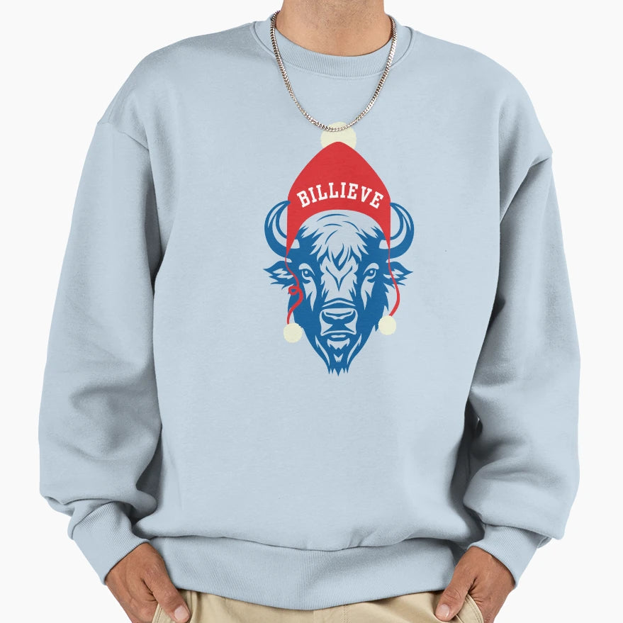 I Billieve Blue And Red Buffalo Sweatshirt - Novelty Apparel Men Women - T-Shirt, Sweatshirt, Hoodie