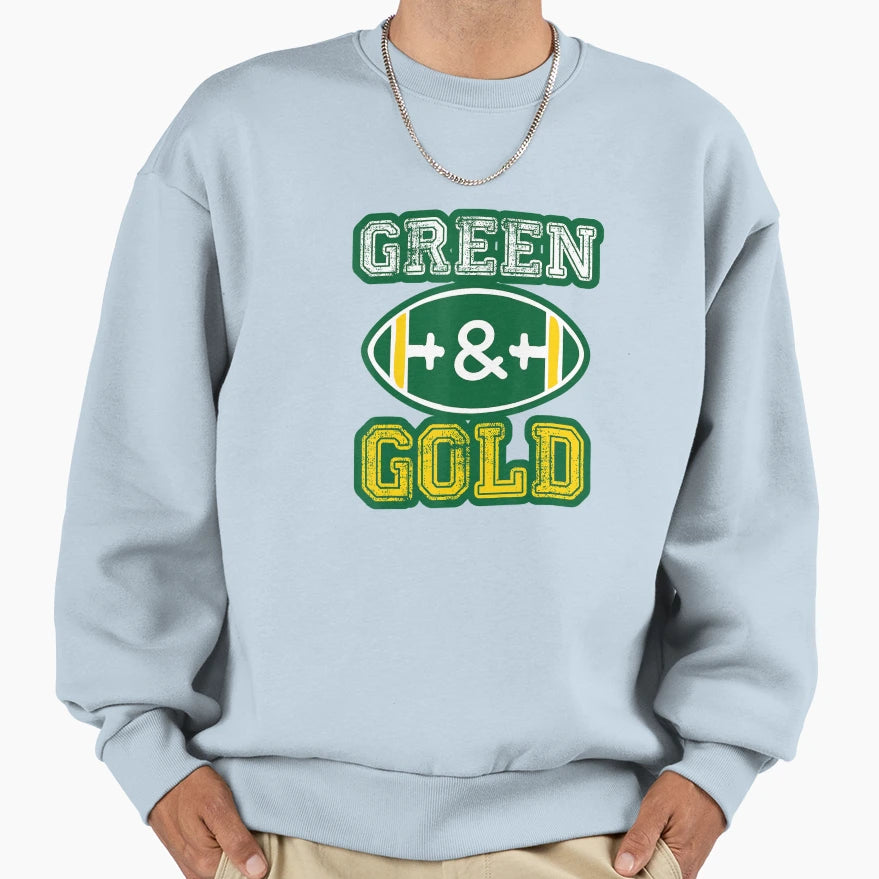 Green And Gold Green Bay Team Sweatshirt - Fun Novelty Design for Adults - T-Shirt, Sweatshirt, Hoodie