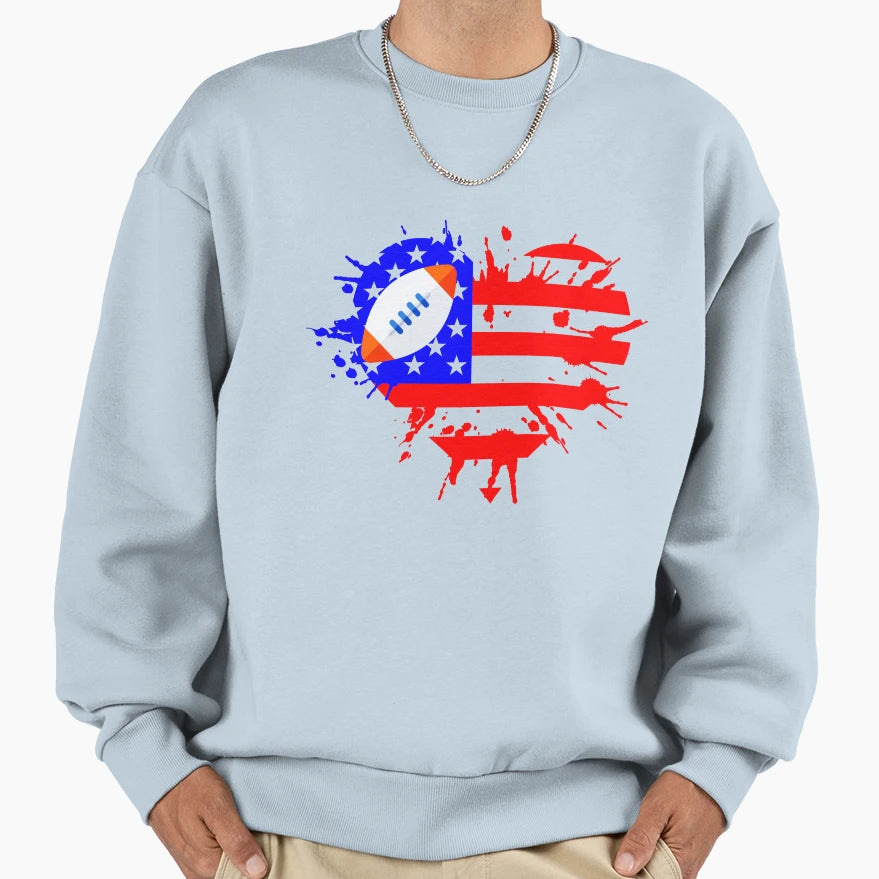 Football American Flag 4Th July Sweatshirt - Streetwear Style Men Women - T-Shirt, Sweatshirt, Hoodie