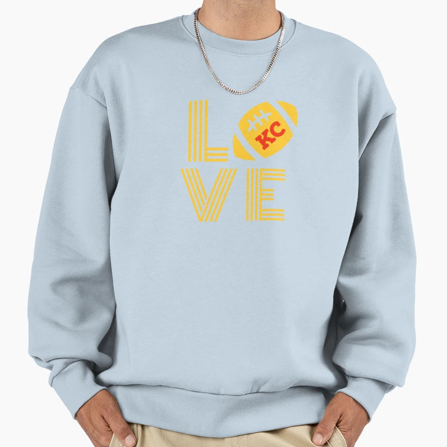 Chiefs Love Kc Kansas City Sweatshirt - Aesthetic Graphic for Adults - T-Shirt, Sweatshirt, Hoodie