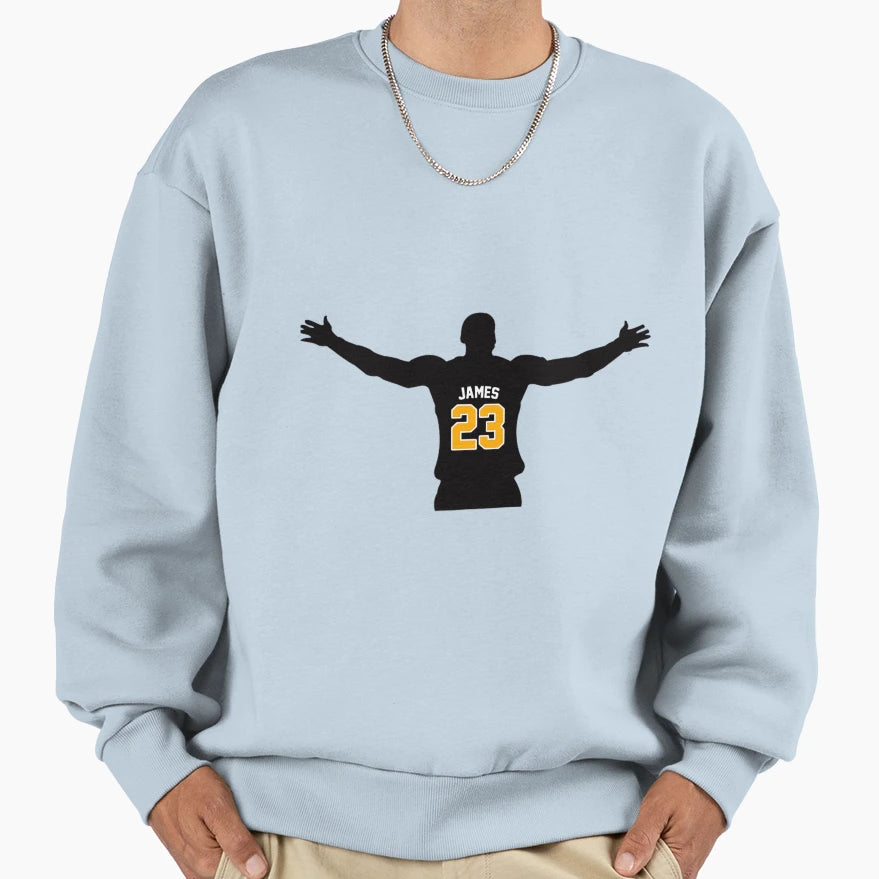 Lebron James From Behind Sweatshirt - Minimalist Print Men Women - T-Shirt, Sweatshirt, Hoodie