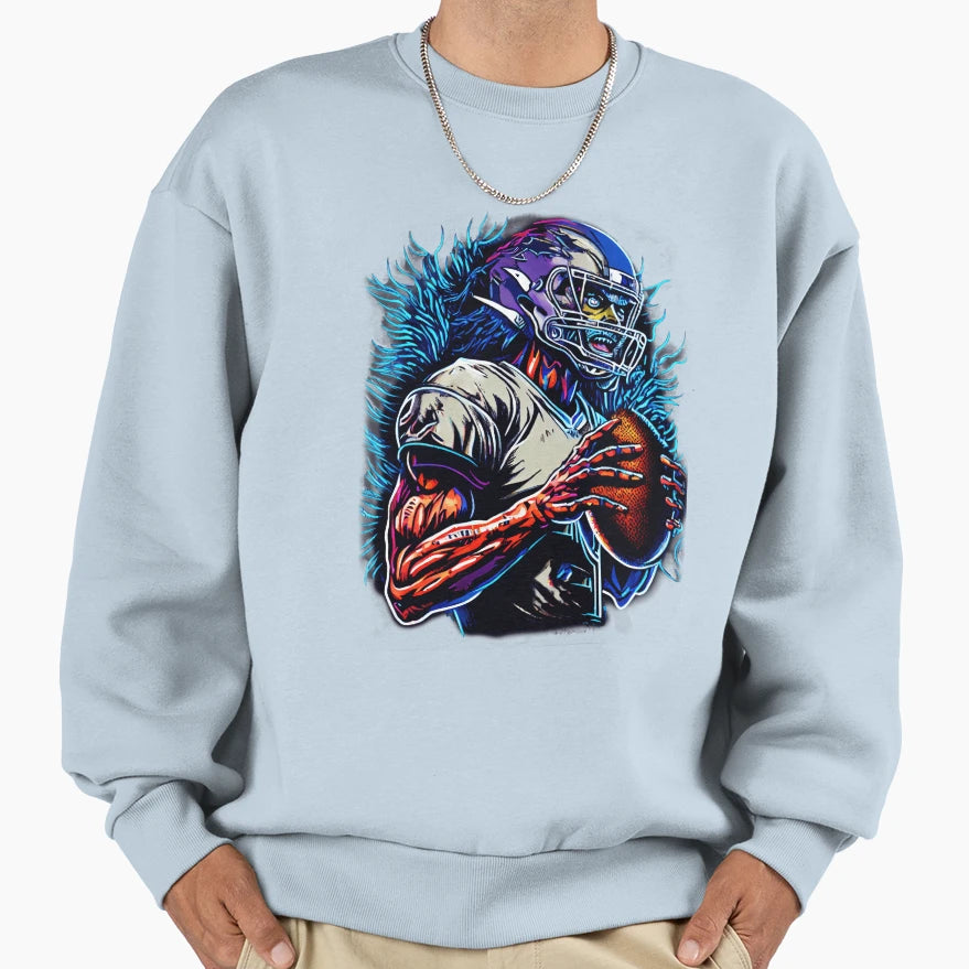 Undead Quarterback Gridiron Zombie Sweatshirt - Trendy Graphic for Adults - T-Shirt, Sweatshirt, Hoodie