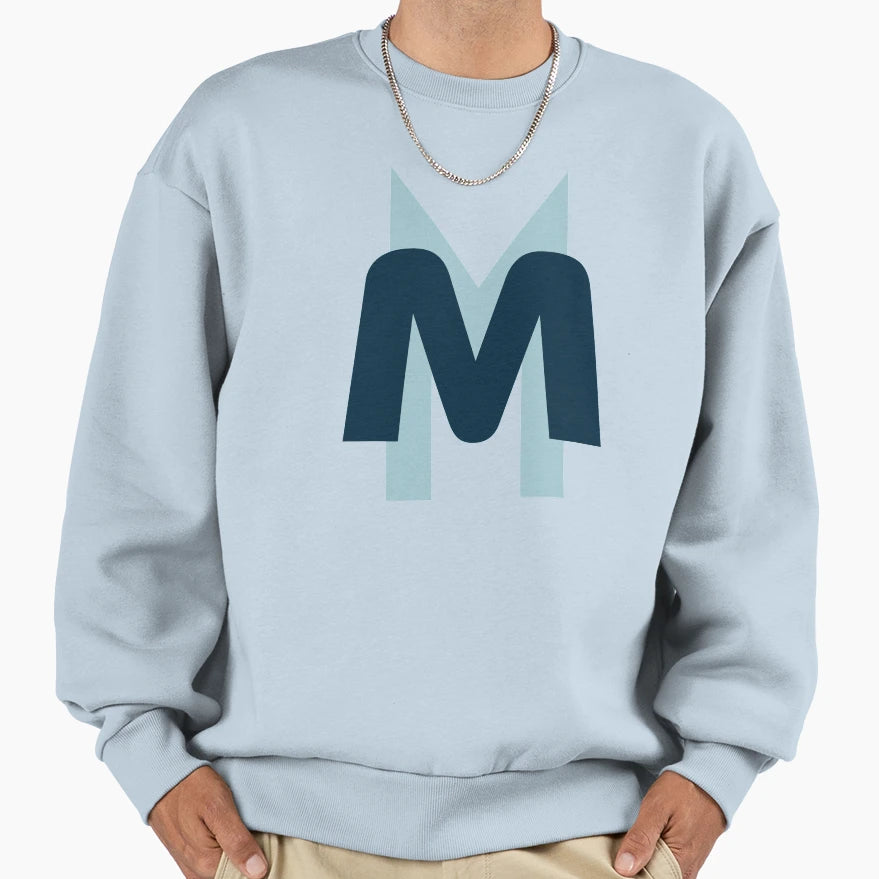 Moving Magnet Logo Blue Blue Sweatshirt - Minimalist Print for Adults - T-Shirt, Sweatshirt, Hoodie