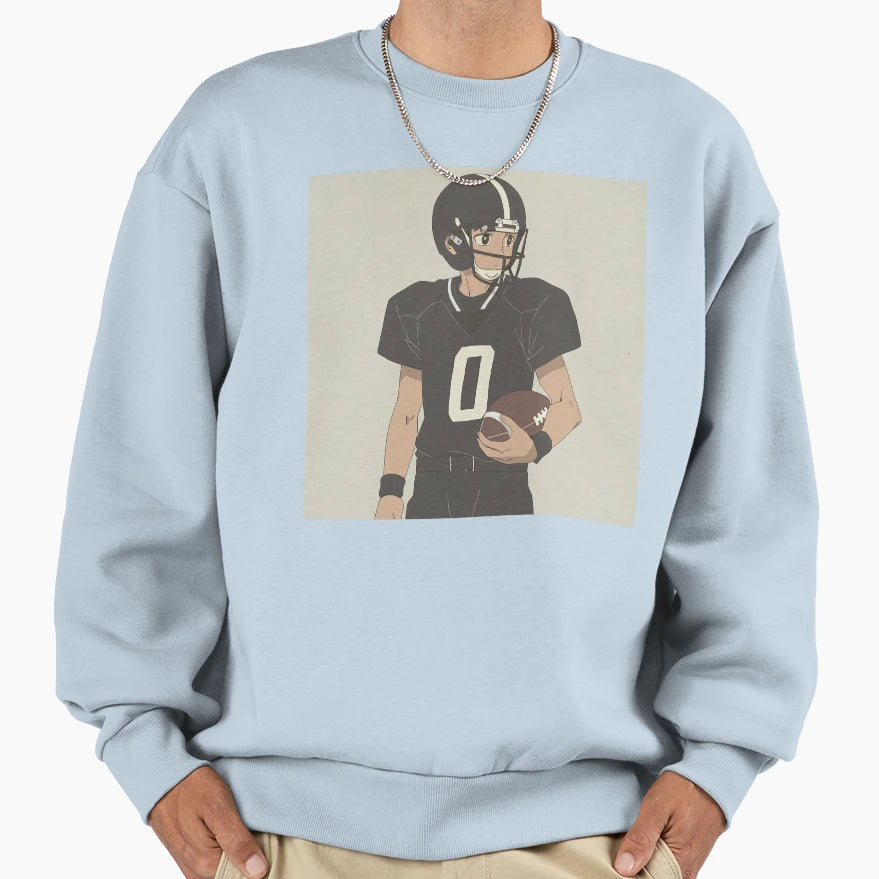 American Football Player Anime Sweatshirt - Custom Art Print Men Women - T-Shirt, Sweatshirt, Hoodie