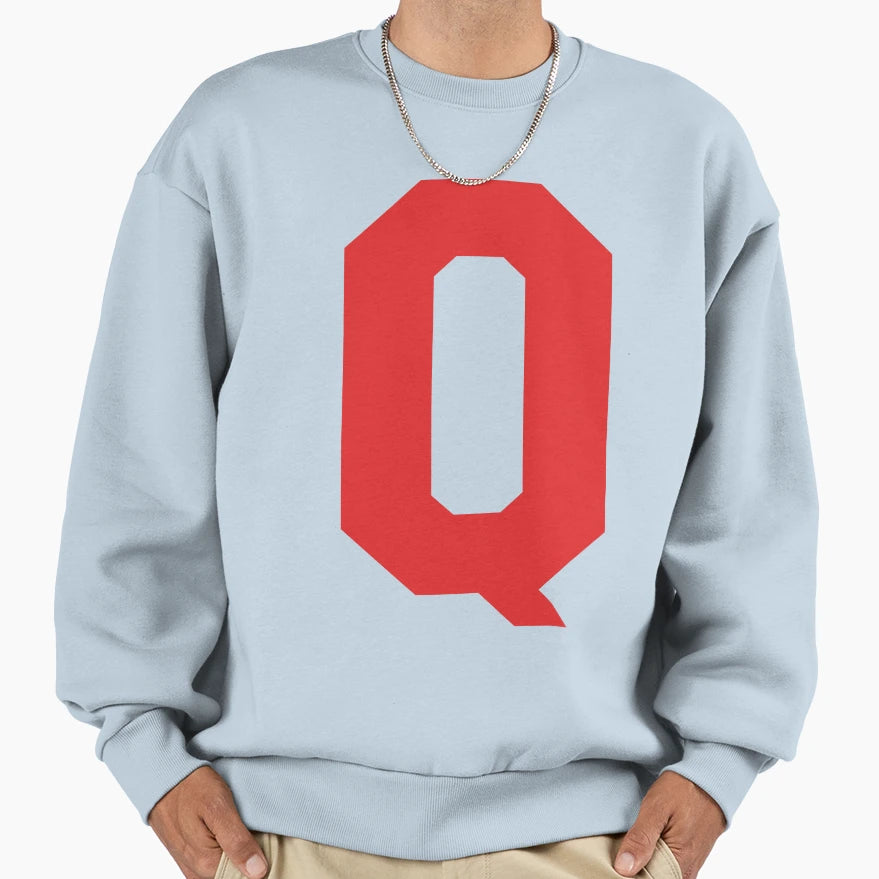 Alphabet Red Q Sports Letter Q Sweatshirt - Graphic Print for Adults - T-Shirt, Sweatshirt, Hoodie