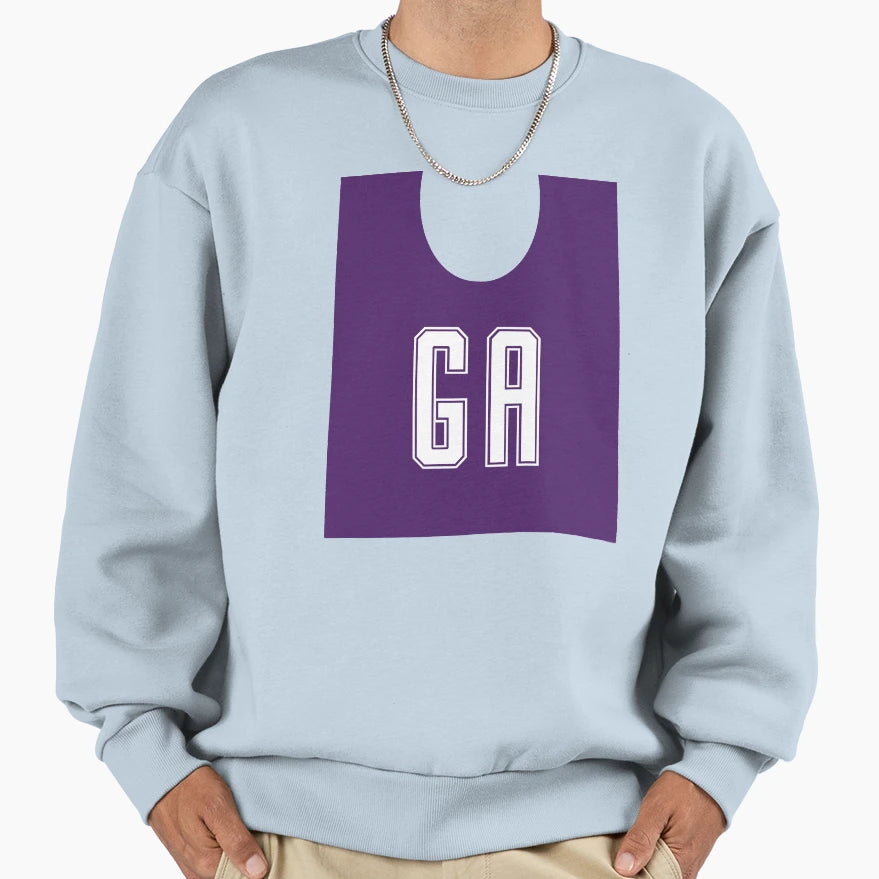 Purple Netball Ga Sweatshirt - Novelty Apparel Unisex - T-Shirt, Sweatshirt, Hoodie