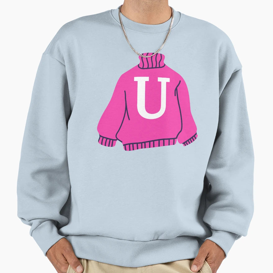 Letter Sweatshirt - Minimalist Print for Adults - T-Shirt, Sweatshirt, Hoodie