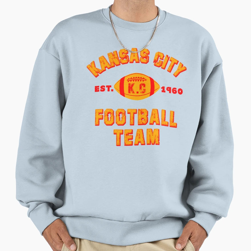 Kansas City Football Team Est Sweatshirt - Aesthetic Graphic Men Women - T-Shirt, Sweatshirt, Hoodie
