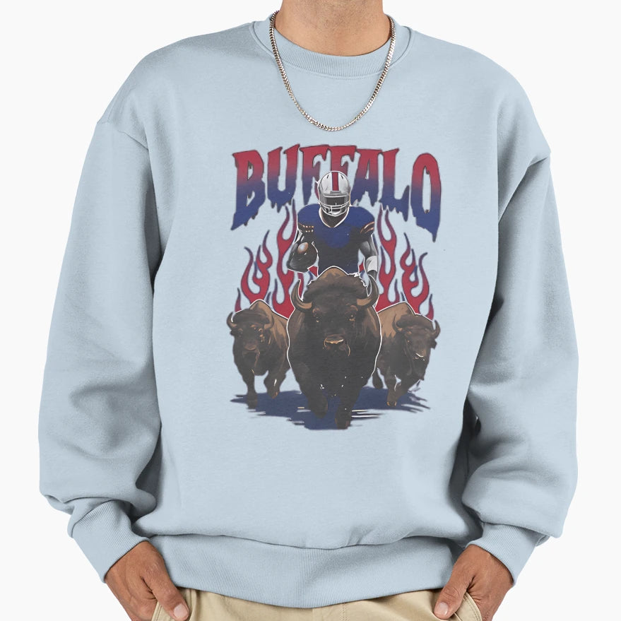 Buffalo Bills Comfort Colors Sweatshirt - Custom Art Print Men Women - T-Shirt, Sweatshirt, Hoodie