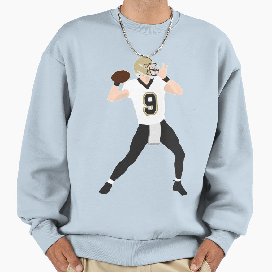Brees 9 Sweatshirt - Novelty Apparel for Adults - T-Shirt, Sweatshirt, Hoodie