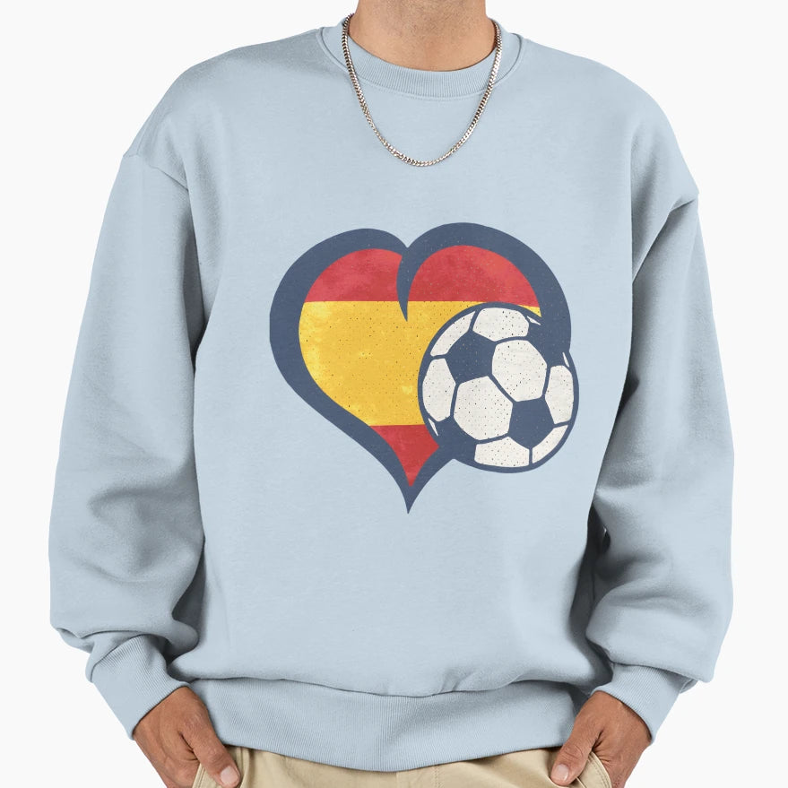 Soccer Heart Spanish Flag Woso Futfem Sweatshirt - Novelty Apparel Unisex - T-Shirt, Sweatshirt, Hoodie