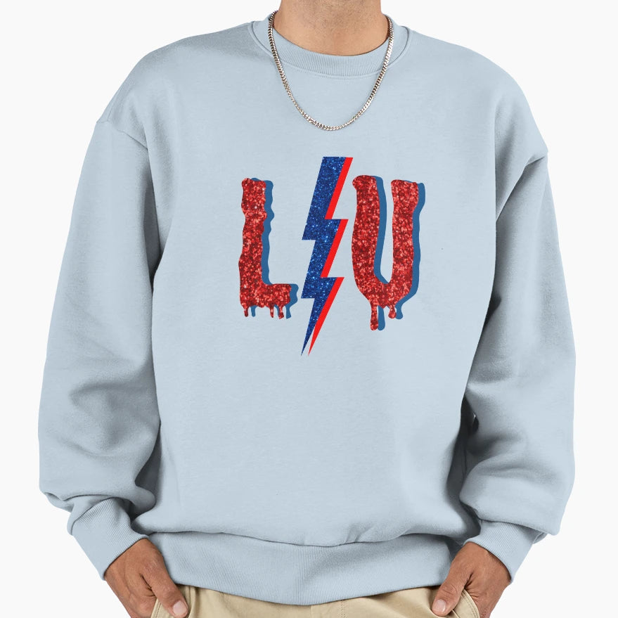 Liberty University Lightning Drip Sweatshirt - Minimalist Print for Adults - T-Shirt, Sweatshirt, Hoodie