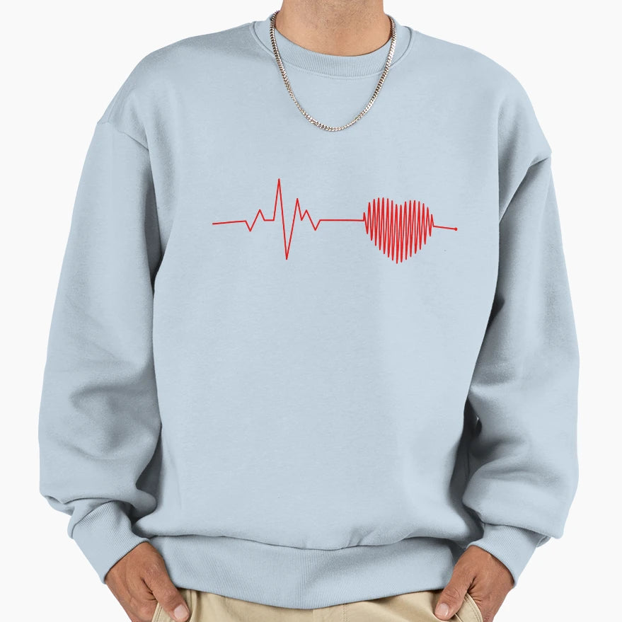 Heart Rhythm Electrocardiogram Sweatshirt - Fun Novelty Design for Adults - T-Shirt, Sweatshirt, Hoodie