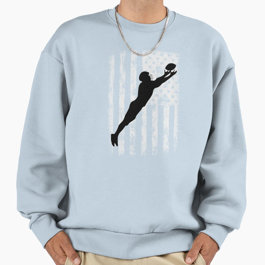 Football American Flag Sweatshirt - Unique Graphic for Adults - T-Shirt, Sweatshirt, Hoodie